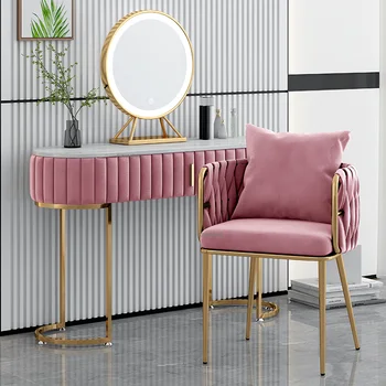 נורדי פלנל סלון כסאות ריהוט הסלון אור יוקרה מסמר כיסא יצירתי פנאי חדר שינה איפור יהירות הכיסא